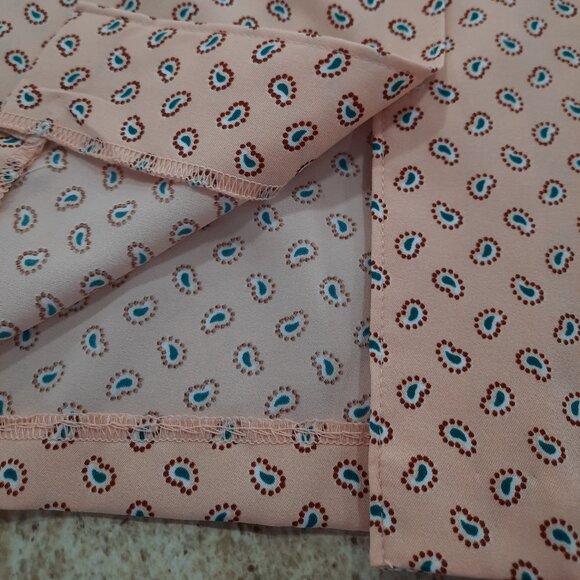 Vtg 70s mini paisley button down - Peach - Picture 10 of 10